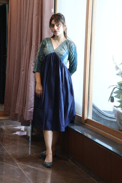 Indigo Ajarakh V Nack Summer Dress